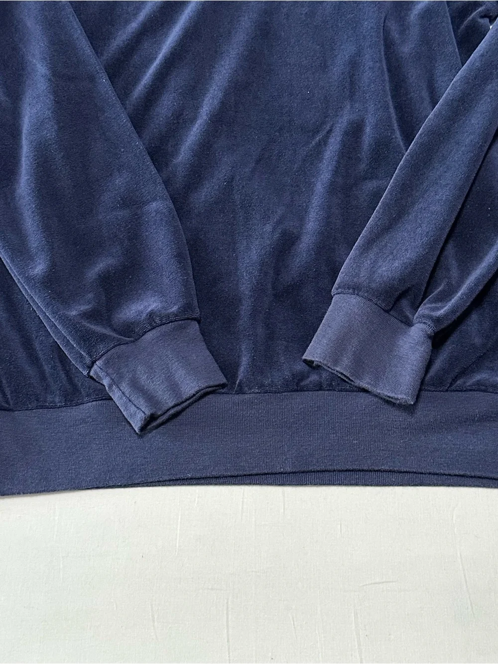 Vintage Montgomery Ward Blue Velour V-Neck Sweater